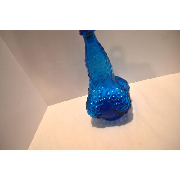 Vintage Genie Bottle Grapes with Stopper Empoli Blue - Picture 4 of 9